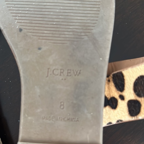 J. Crew Factory Calf Hair Leopard Print Sandals Size 8 Preppy Animal Print Chic - Picture 9 of 9